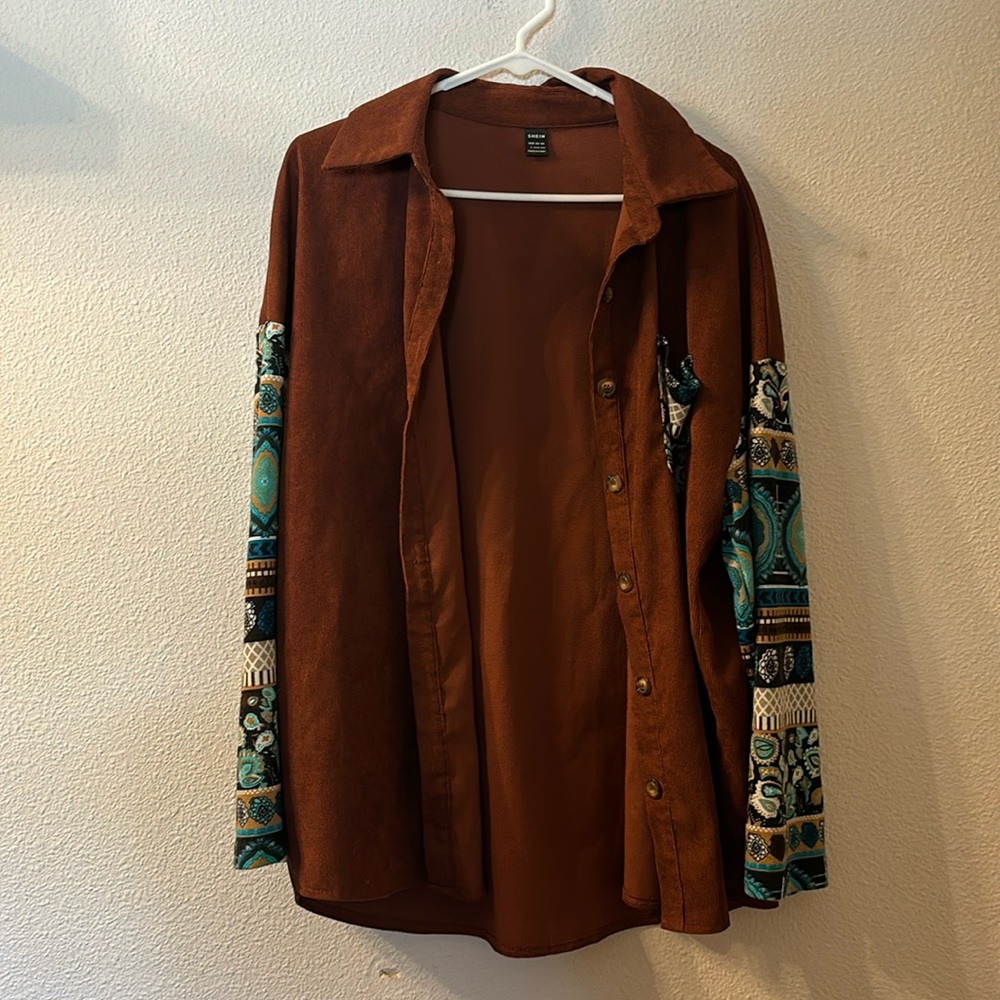 Shein Aztec sleeve shacket size large